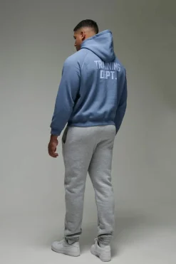 Cheap boohooMAN Training Dept Boxy Hoodie steel