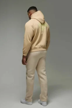 Online boohooMAN Training Dept Boxy Hoodie sand