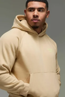 Online boohooMAN Training Dept Boxy Hoodie sand