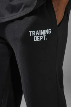 Shop boohooMAN Training Dept Loopback Relaxed Fit Joggers black