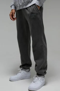 Discount boohooMAN Training Dept Over-Dye Oversized Jogger black