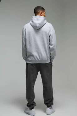 Clearance boohooMAN Training Dept. Oversized Boxing Glove Hoodie grey marl
