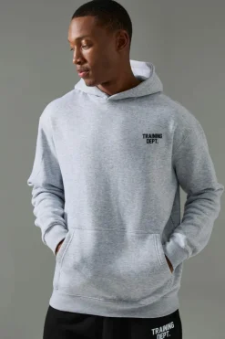 Store boohooMAN Training Dept. Oversized Hoodie grey marl