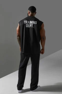 Outlet boohooMAN Training Dept Oversized Tank black
