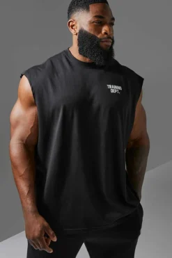 Outlet boohooMAN Training Dept Oversized Tank black