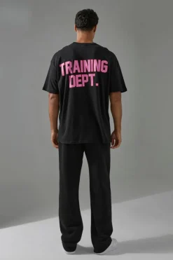New boohooMAN Training Dept Oversized T-shirt black