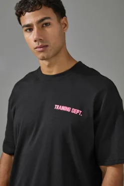 New boohooMAN Training Dept Oversized T-shirt black