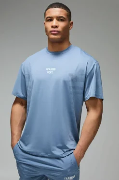 Outlet boohooMAN Training Dept Perforated Oversized T-shirt steel