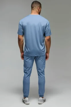 Outlet boohooMAN Training Dept Perforated Oversized T-shirt steel