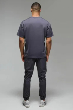 Store boohooMAN Training Dept Perforated Oversized T-shirt charcoal