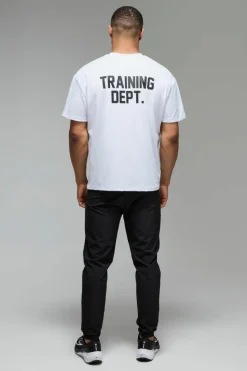 Cheap boohooMAN Training Dept Performance Oversized T-shirt white