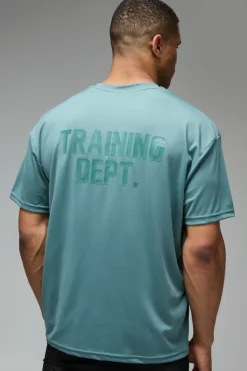 Fashion boohooMAN Training Dept Performance Oversized T-shirt green