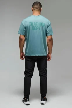 Fashion boohooMAN Training Dept Performance Oversized T-shirt green