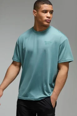 Fashion boohooMAN Training Dept Performance Oversized T-shirt green