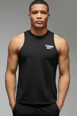 Outlet boohooMAN Training Dept Performance Tank black