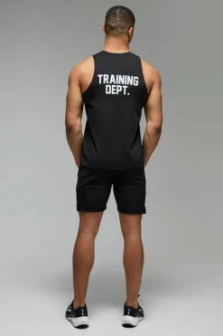 Outlet boohooMAN Training Dept Performance Tank black
