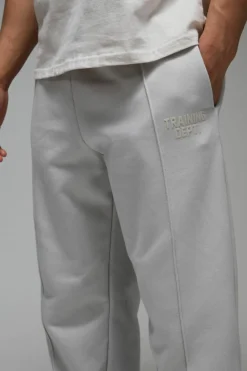 Hot boohooMAN Training Dept Pin Tuck Oversized Jogger grey