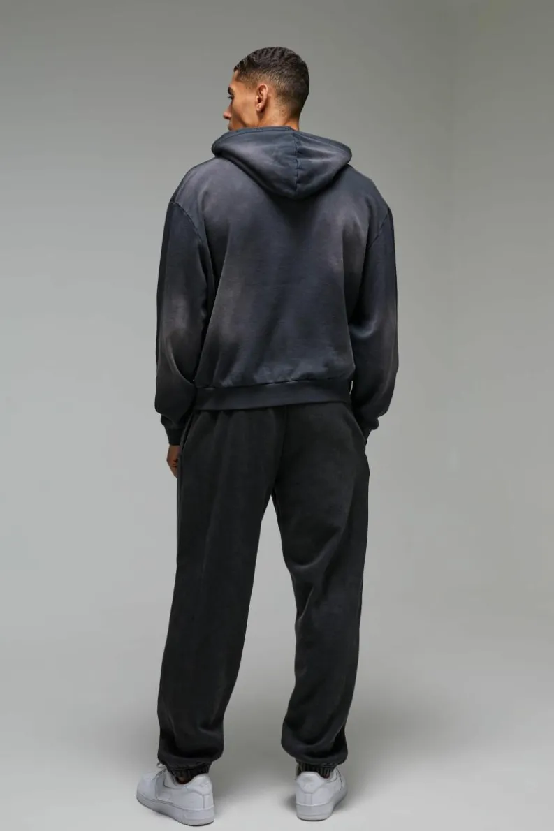 Sale boohooMAN Training Dept Pin Tuck Oversized Jogger black