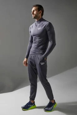 Clearance boohooMAN Training Dept 1/4 Zip & Tapered Jogger Tracksuit charcoal