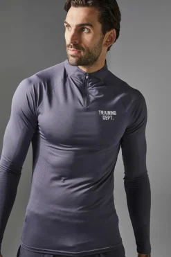 Clearance boohooMAN Training Dept 1/4 Zip & Tapered Jogger Tracksuit charcoal