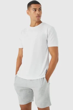 Cheap boohooMAN T-shirt & Short Lounge Set grey