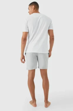 Cheap boohooMAN T-shirt & Short Lounge Set grey