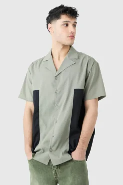 Hot boohoo Twill Short Sleeve Gusset Detail Set sage