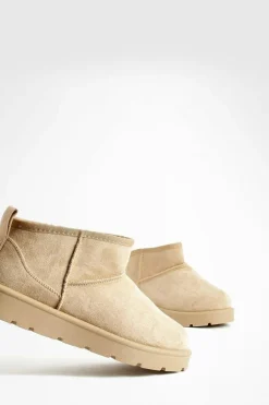 Cheap boohoo Ultra Mini Faux Fur Lined Boots sand