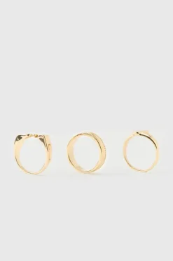 Outlet boohooMAN Valentines Rings In 3 Pack gold