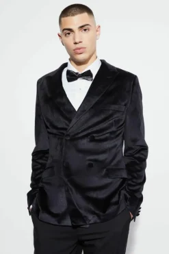 Discount boohoo Velour Suit black