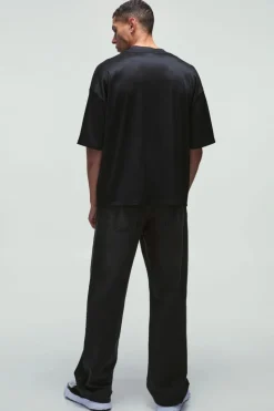 Outlet boohooMAN V-Neck Pleated Jersey T-shirt black