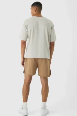 Store boohooMAN Volley Short Length Heavyweight Short light brown