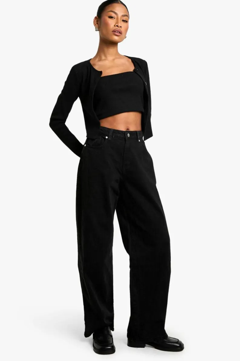 Hot boohoo Boyfriend Jean washed black