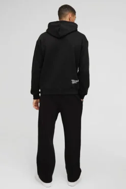Best Sale boohooMAN Washed Too Woke Graphic Hoodie black