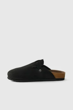 New boohooMAN Western Buckle Mule In black