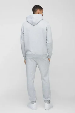 Sale boohooMAN Western Varsity Printed Hooded Tracksuit grey marl
