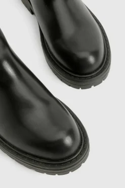 Online boohoo Wide Fit Ankle Detail Pu Chelsea Boots black