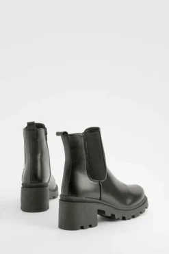 Flash Sale boohoo Wide Fit Low Block Chelsea Boots black