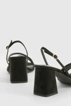 Discount boohoo Wide Fit Mid Block Slingback 2 Part Heels black