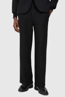 Cheap boohooMAN Wide Leg Boucle Smart Trouser black