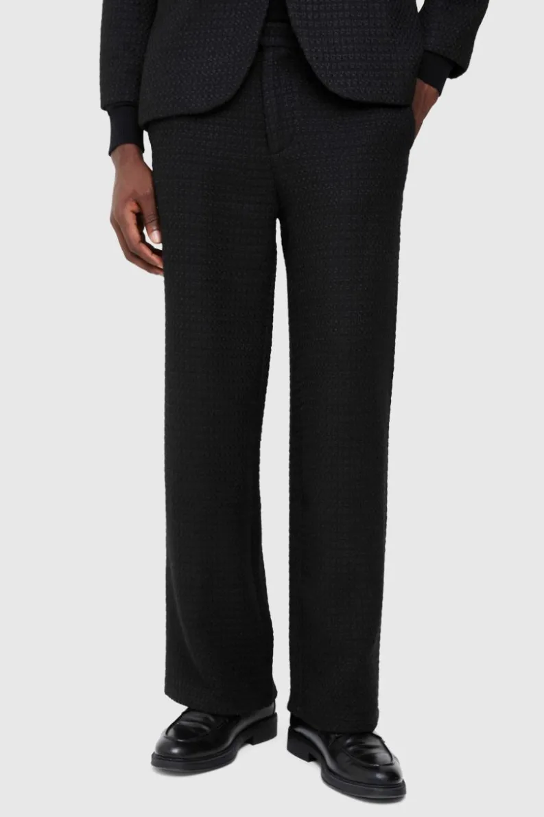 Cheap boohooMAN Wide Leg Boucle Smart Trouser black