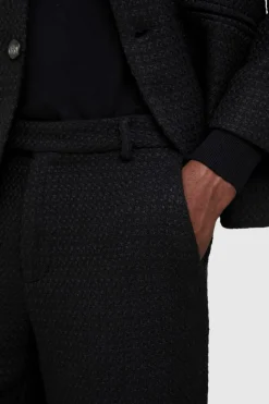 Cheap boohooMAN Wide Leg Boucle Smart Trouser black