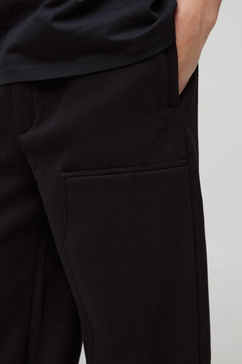 New boohooMAN Wide Leg Carpenter Jogger black
