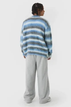 Clearance boohooMAN Wide Leg Tie Cuff Double Waistband Joggers grey marl
