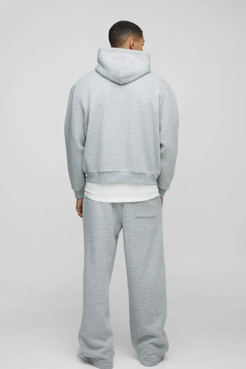 Flash Sale boohooMAN Wide Leg Worldwide Embossed Joggers grey marl