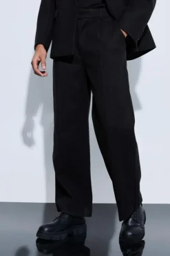 Best boohoo Wool Look Oversized Strap Detail Suit black