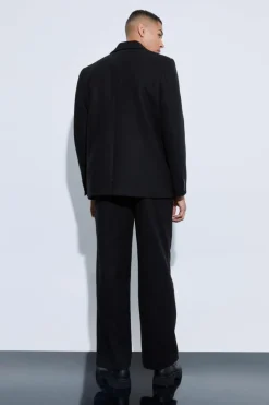 Best boohoo Wool Look Oversized Strap Detail Suit black