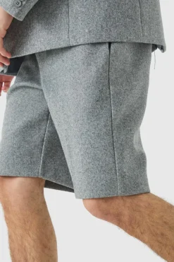 Clearance boohooMAN Wool Look Tailored Shorts grey
