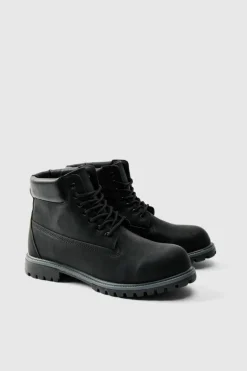 Hot boohooMAN Worker Boot black