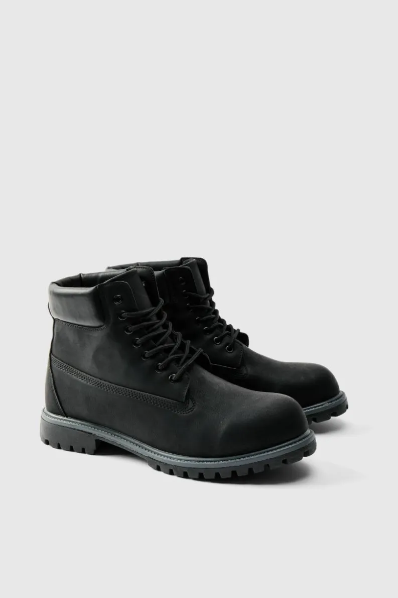 Hot boohooMAN Worker Boot black